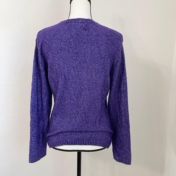 Talbots Long Sleeve Purple Soft Lightweight Crewneck  Sweater. Size L - Picture 2 of 7